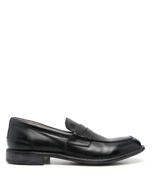 Moma Black Penny-Slot Leather Loafers for men