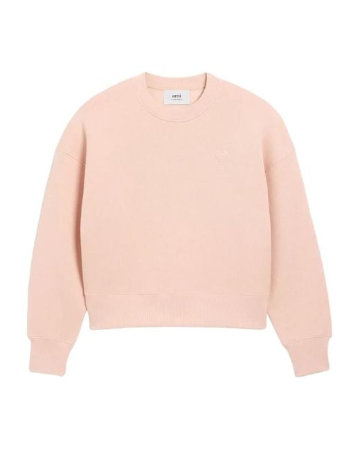 AMI Pink Ami De Coeur Cotton Sweatshirt