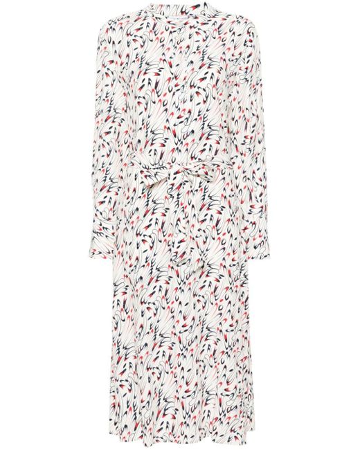 Tommy Hilfiger White Abstract-print Shirt Dress