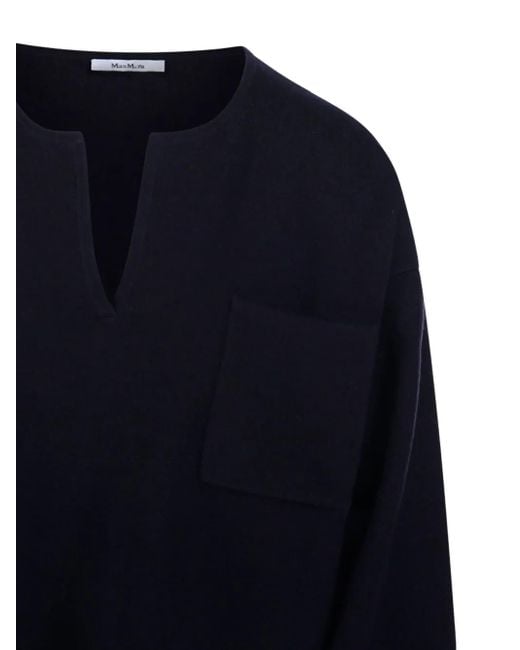 Max Mara Trui Met V-Hals in het Blue