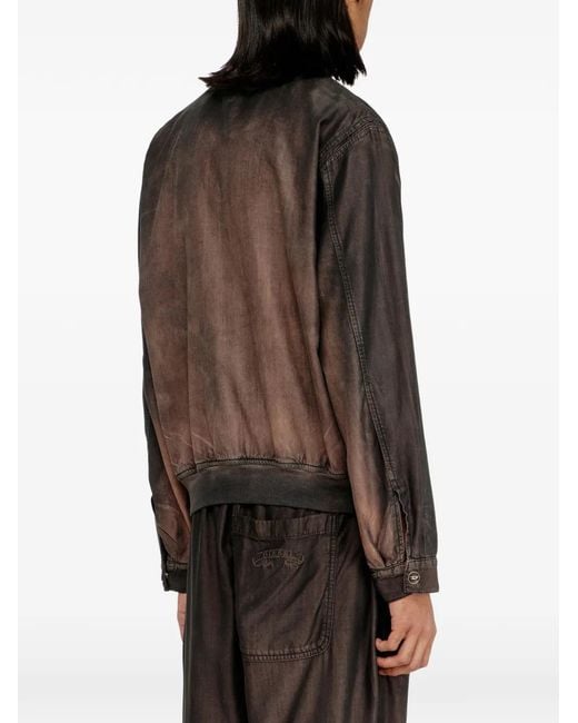 DIESEL Brown Embroidered Phoenix Bomber Jacket for men