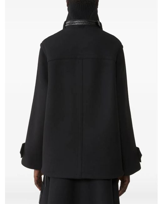 Lanvin Black Buckled-Collar Double-Breasted Coat