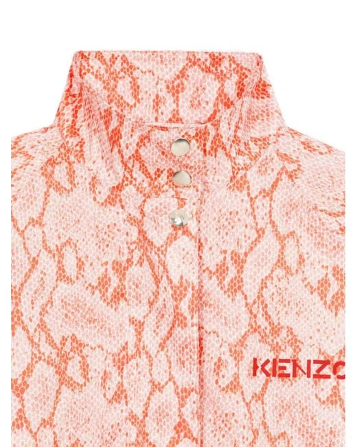 KENZO Pink Jacke Mit Pythonmuster