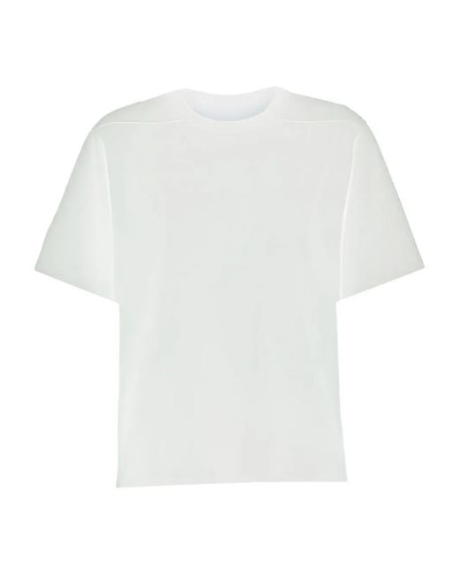 Rick Owens White Brad Shoulder-Seam T-Shirt