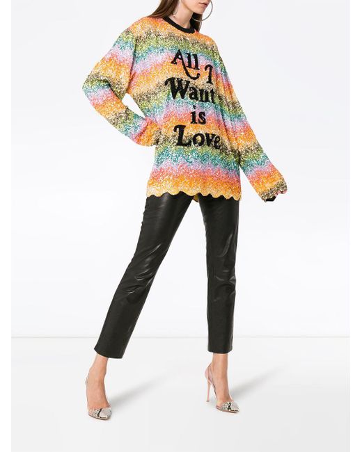 Ashish All I Want Is Love Sequin Embellished Sweatshirt Lyst