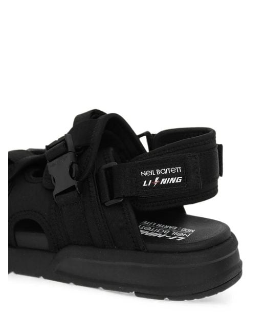 Neil Barrett Black X Li-Ning Buckle Sandals for men