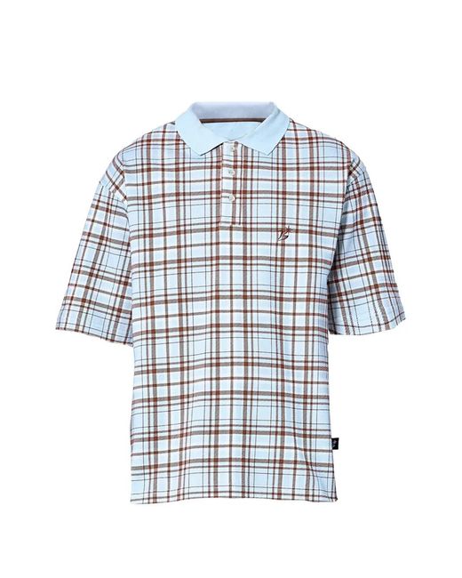 BoTT Blue Check-Pattern Polo Shirt for men