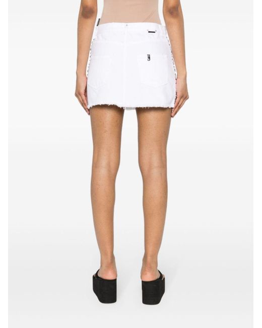 Liu Jo Stud-embellished Denim Mini Skirt White