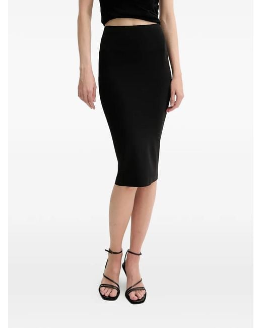 Rick Owens Midi-Rok Met Split in het Black