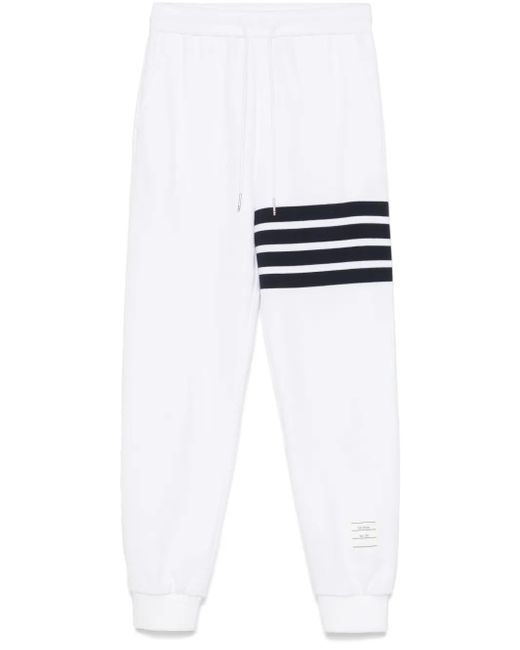 Thom Browne White Jogginghose Mit Logo-Streifen