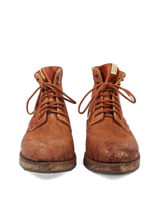 Visvim Brown Lace-Up Leather Boots for men