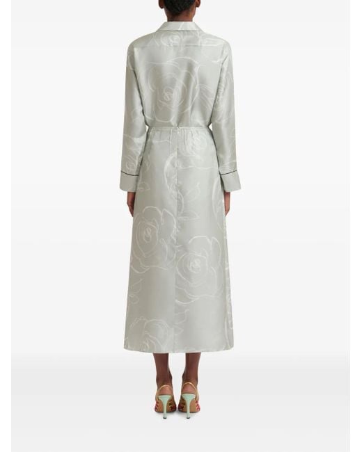 Marni Midi-Jurk Met Bloemenprint in het Gray