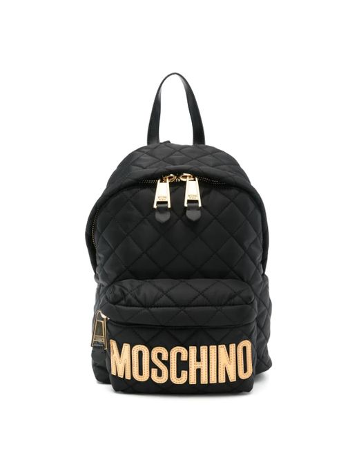 Moschino キルティング ロゴ バックパック Black