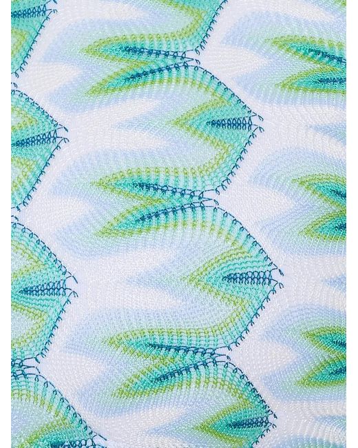 Missoni Blue Floral-Motif One-Shoulder Bikini