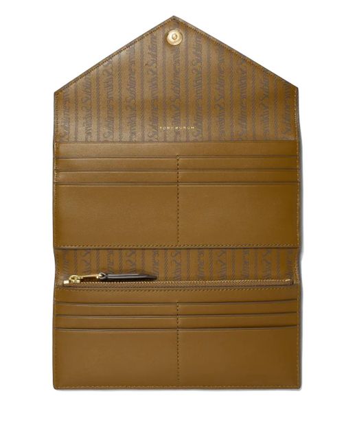Tory Burch Brown Monogram-Pattern Wallet