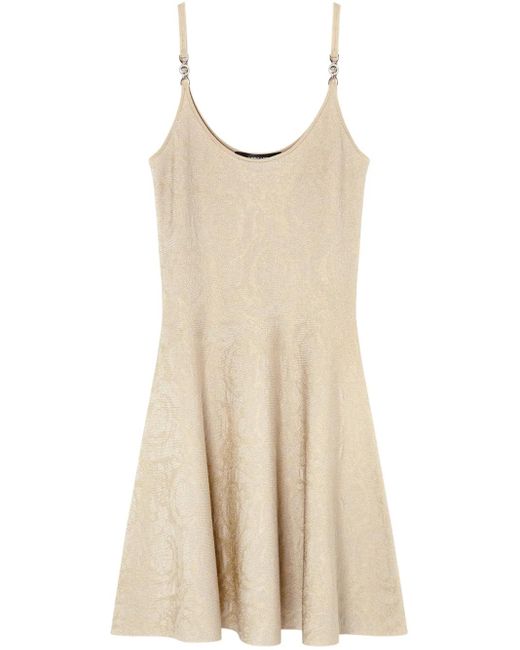 Versace Natural Mini Dress Barocco Knit