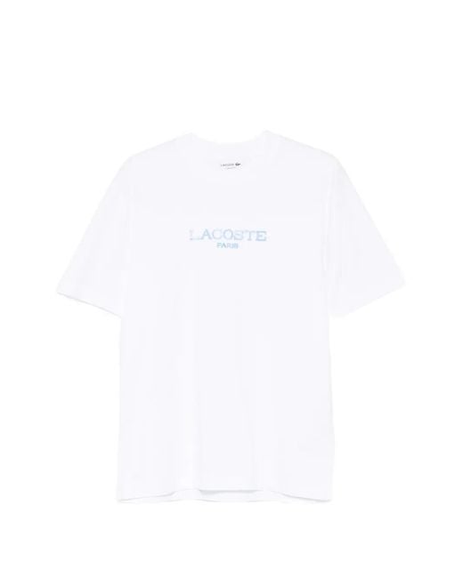 Lacoste White Logo-Print Short-Sleeve T-Shirt for men