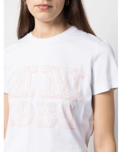 Camiseta con logo estampado Max Mara de color White