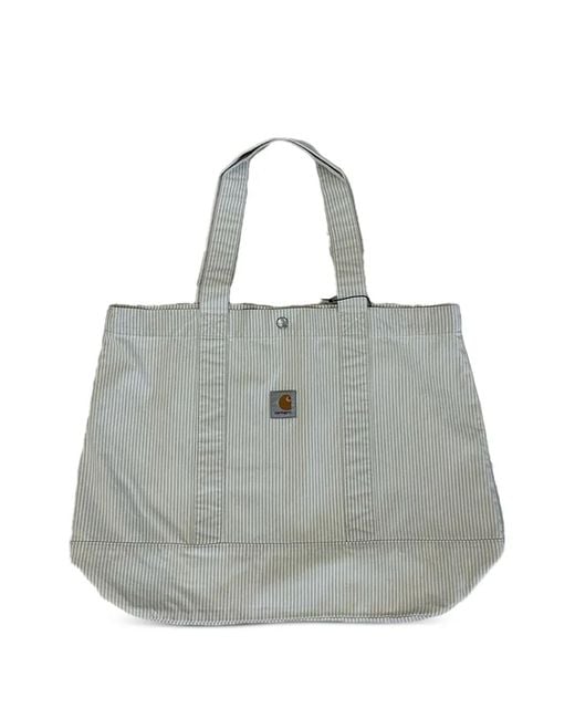 Carhartt Gray Mercer Striped Cotton Tote Bag