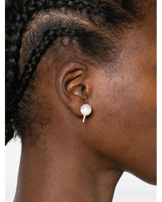 OTTOLINGER White Two-Tone Pearl Earrings