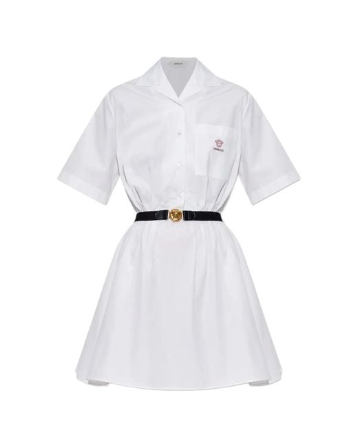 Versace White Cotton-Poplin Mini Dress