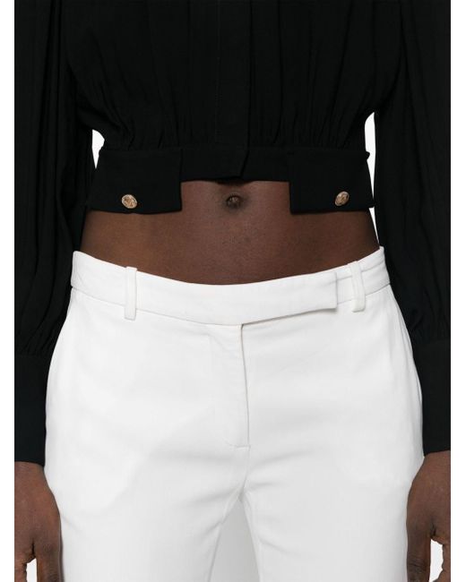 Blusa corta texturizada Elisabetta Franchi de color Black