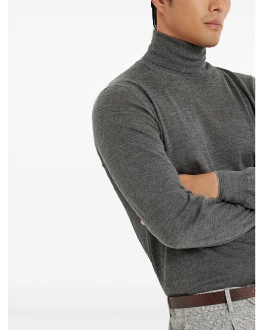 メンズ Brunello Cucinelli タートルネック トップ Gray