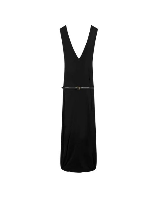 Loewe Black V-Neck Midi Dress