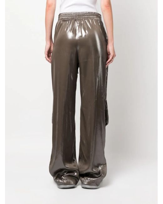 Blumarine Black High-Waisted High-Shine Trousers