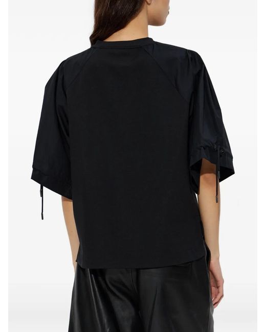 Max Mara Black Drawstring Sleeve Top