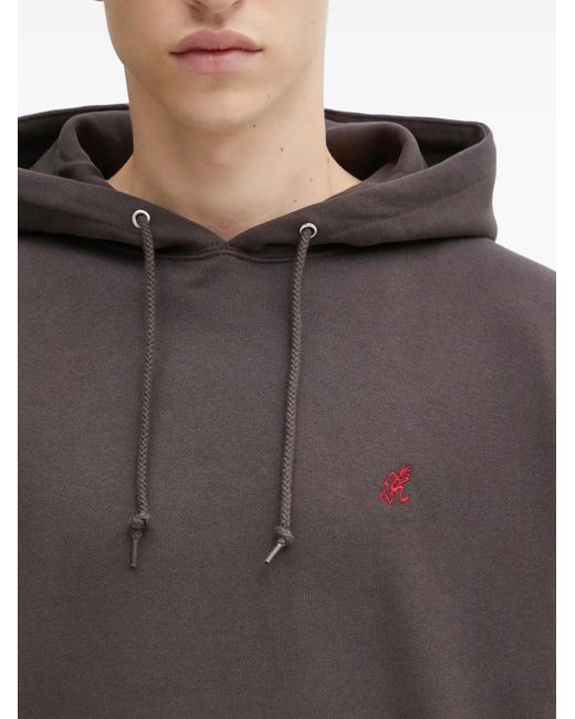 Gramicci Gray One Point Logo Hooded Sweatshirt for men