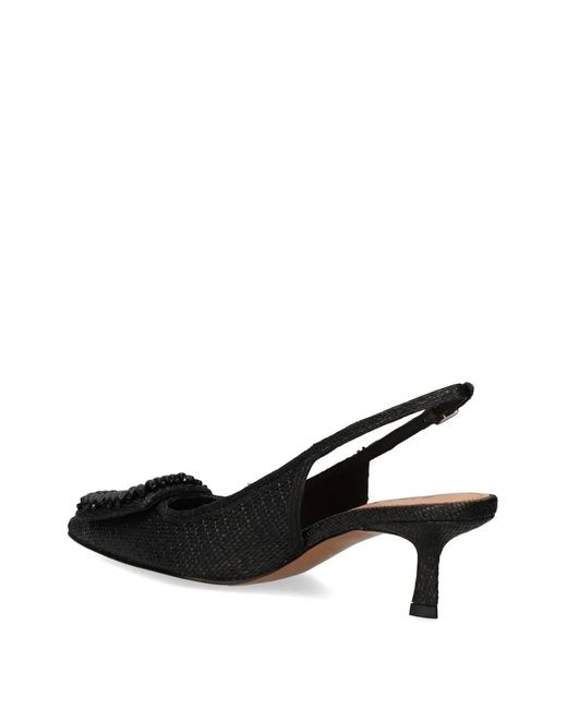Bibi Lou Black Beaded Buckle Pumps