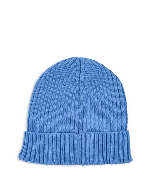 Dime Blue Cursive Fold Beanie Hat for men