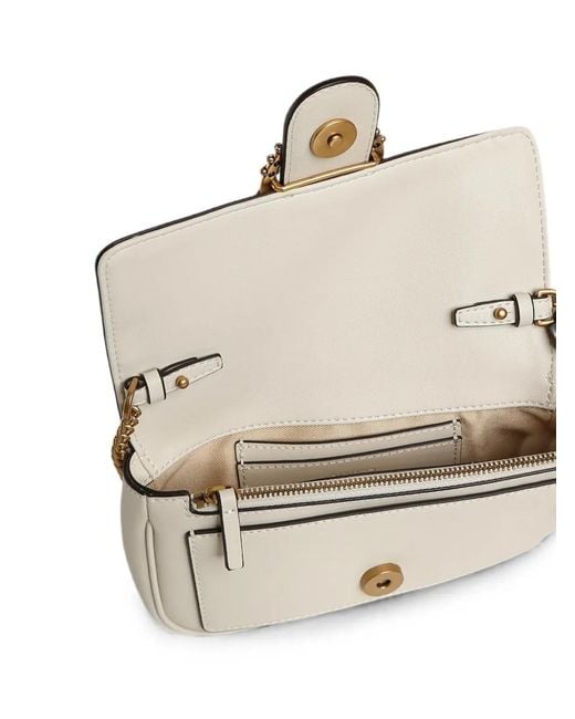 Pinko Natural Love Bag Pocket Small Leather Shoulder Bag With Jewel Buckle