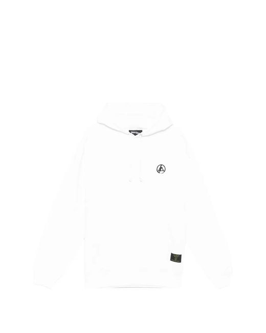 PEACE AND AFTER White Graphic Hoodie for men