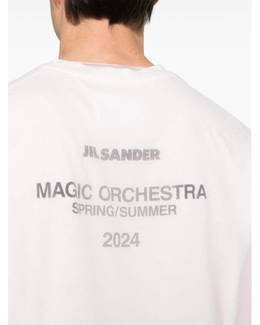 T-shirt con design a strati di Jil Sander in White da Uomo