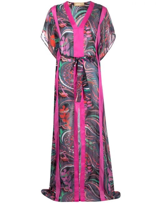 Vestido estilo caftán estampado Emilio Pucci de color Purple