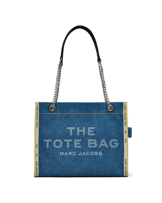 Marc Jacobs Blue The Tote Bag Chain-Link Denim Tote Bag