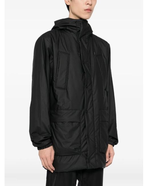 Rains Black Logo-Patched Jacket for men