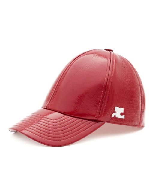 Courreges Red Logo-patch Baseball Cap