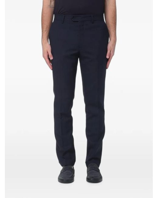 Fay Blue Slim-Fit Virgin Wool Trousers for men