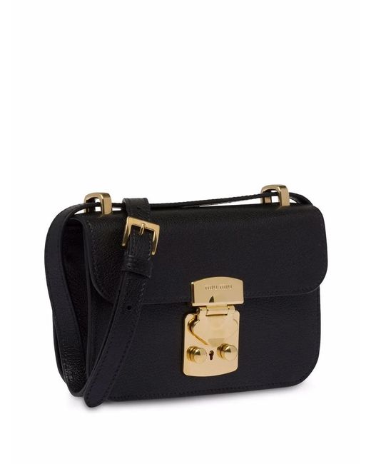 Miu Miu Black Madras Leather Shoulder Bag