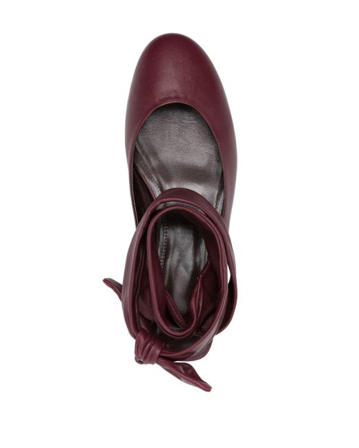 The Attico Purple Cloe Leather Ballerina Shoes