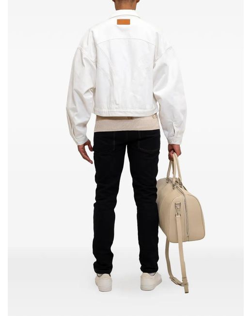 PLACE OF ELMS White Long-Sleeve Denim Jacket for men