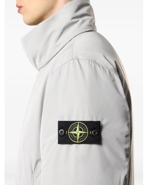Stone Island White Logo-Patch Jacket for men