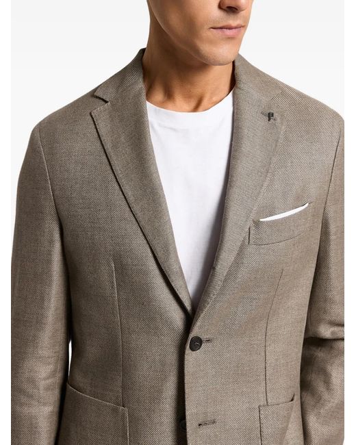 Peserico Brown Button Pocket Blazer for men