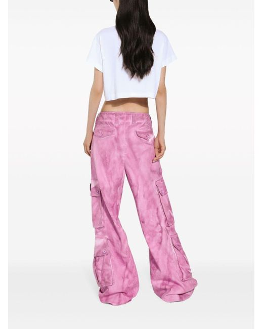 Dolce & Gabbana Pink Cotton Cargo Pants