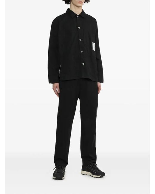 Neighborhood Black Patch-Pocket Button-Front Shirt Jacket for men
