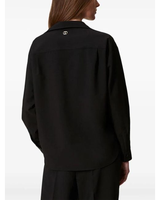 Twinset Black Wool-Blend Shirt