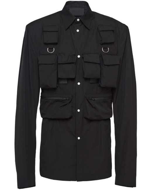 Prada Black Multi-pocket Poplin Jacket for men